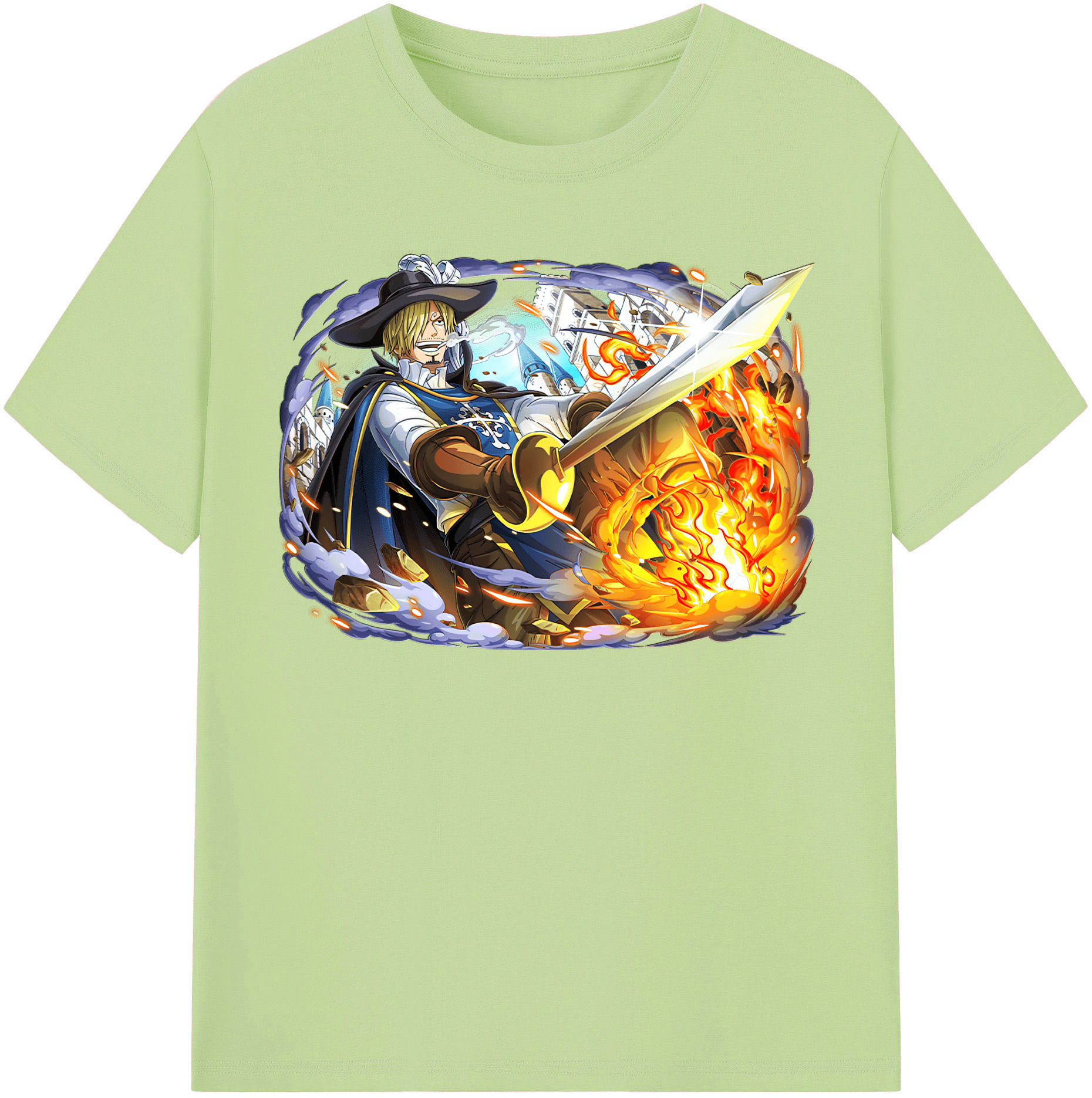 ワンピース サンジ ONE PIECE Sanji 綿100％半袖Tシャツ（フロントプリント）
